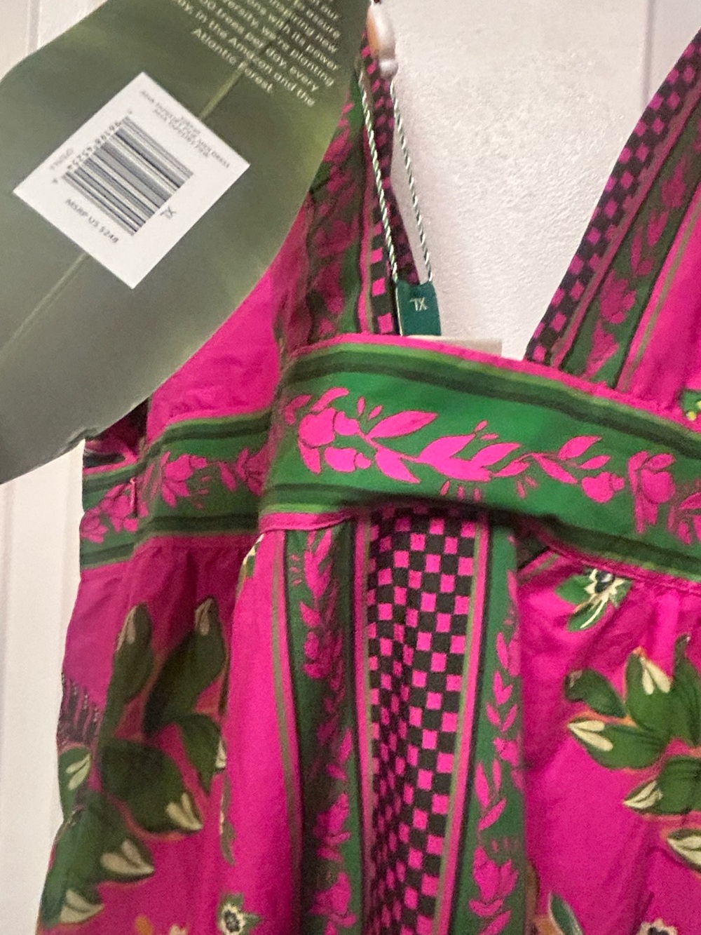 FARM Rio Pink Floral Halter Maxi Dress with Green Accents - Picture 5 of 6